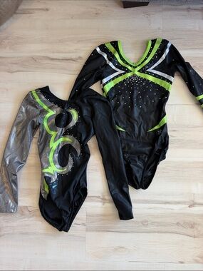 Set of 2 Snowflake Designs Gymnastics Competition Leotards